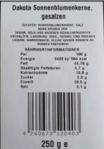 Meinbazar Dakota Schwarz Sonnenblumenkerne gesalzen und geröstet 250g – Bild 2