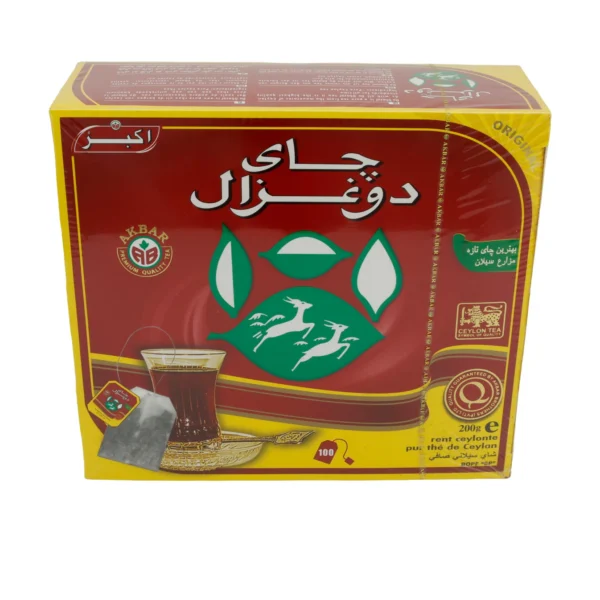 Tee Do Ghazal | Schwarztee | Hochwertiger Ceylon Schwarztee, 100 Teebeutel | Do Ghazal Çay | Siyah Çay | Yüksek Kaliteli Seylan Siyah Çayı, 100 Süzen Poşet | 200 g