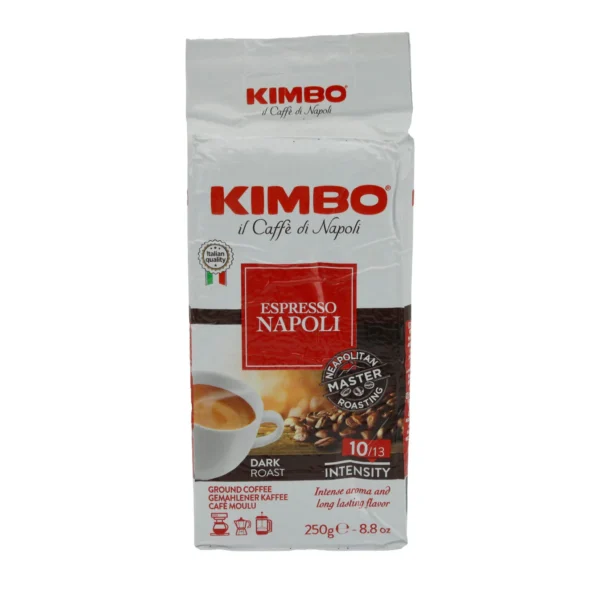 Espresso Kimbo | Napoli | Authentisch, neapolitanisch, intensive Aromen, dunkle Röstung | Kimbo Espresso | Napoli | Otantik, Napoli Usulü, Yoğun Aromalı, Koyu Kavrulmuş | 250 g