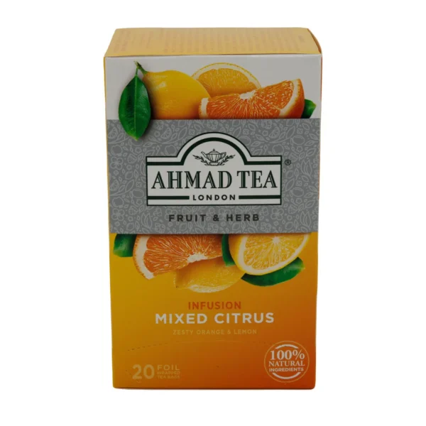 Früchtetee Ahmad Tea | Orange & Zitrone | 20 Teebeutel | Ahmad Tea Meyve Çayı | Portakal & Limon | 20 Süzen Poşet