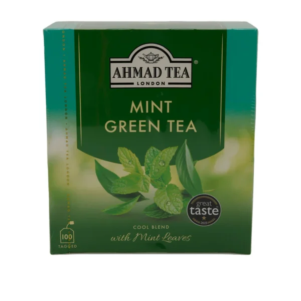 Grüntee Ahmad Tea | Mint Green Tea | Mit Minzblättern | 100 Teebeutel Ahmad Tea Yeşil Çay | Mint Green Tea | Nane Yapraklı | 100 Süzen Poşet