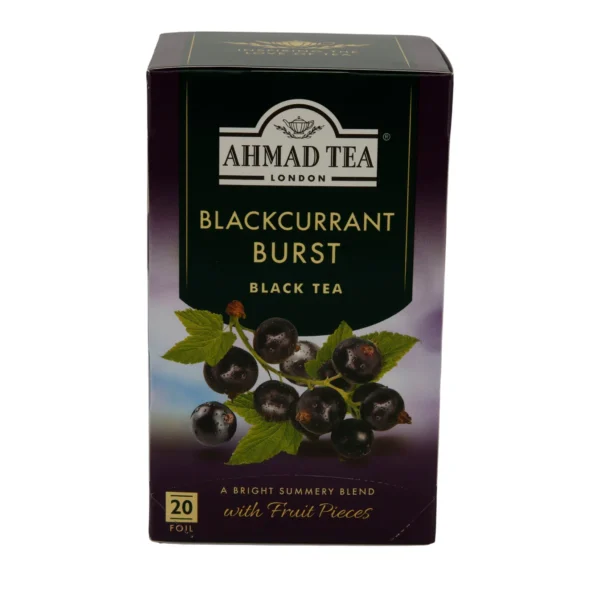 Schwarzer Tee Ahmad Tea | Blackcurrant Burst | Mit Fruchtstücken | 20 Teebeutel Ahmad Tea Siyah Çay | Blackcurrant Burst | Meyve Parçacıklı | 20 Süzen Poşet