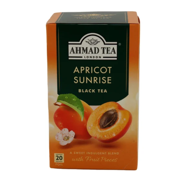 Schwarztee Ahmad Tea | Apricot Sunrise | Mit Aprikosenstücken & Aroma | 20 Teebeutel | Ahmad Tea Siyah Çay | Apricot Sunrise | Kayısı Parçacıklı & Aromalı | 20 Süzen Poşet 40g