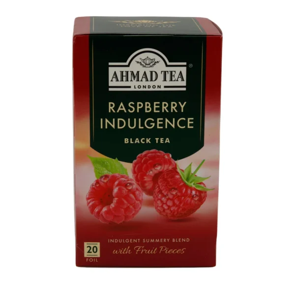 Schwarztee Ahmad Tea | Aromatisierter Schwarzer Tee mit Himbeerstücken | 20 Teebeutel | Ahmad Tea Siyah Çay | Ahududu Parçacıklı Aromalı Siyah Çay | 20 Süzen Poşet